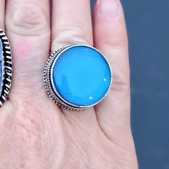 New Dichroic Glass 925 Silver Ring. - Picture 6 of 9